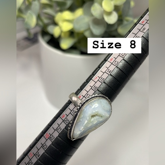 NWT 925 Sterling Silver Plated moonstone white women’s ring size 8 - Picture 9 of 15